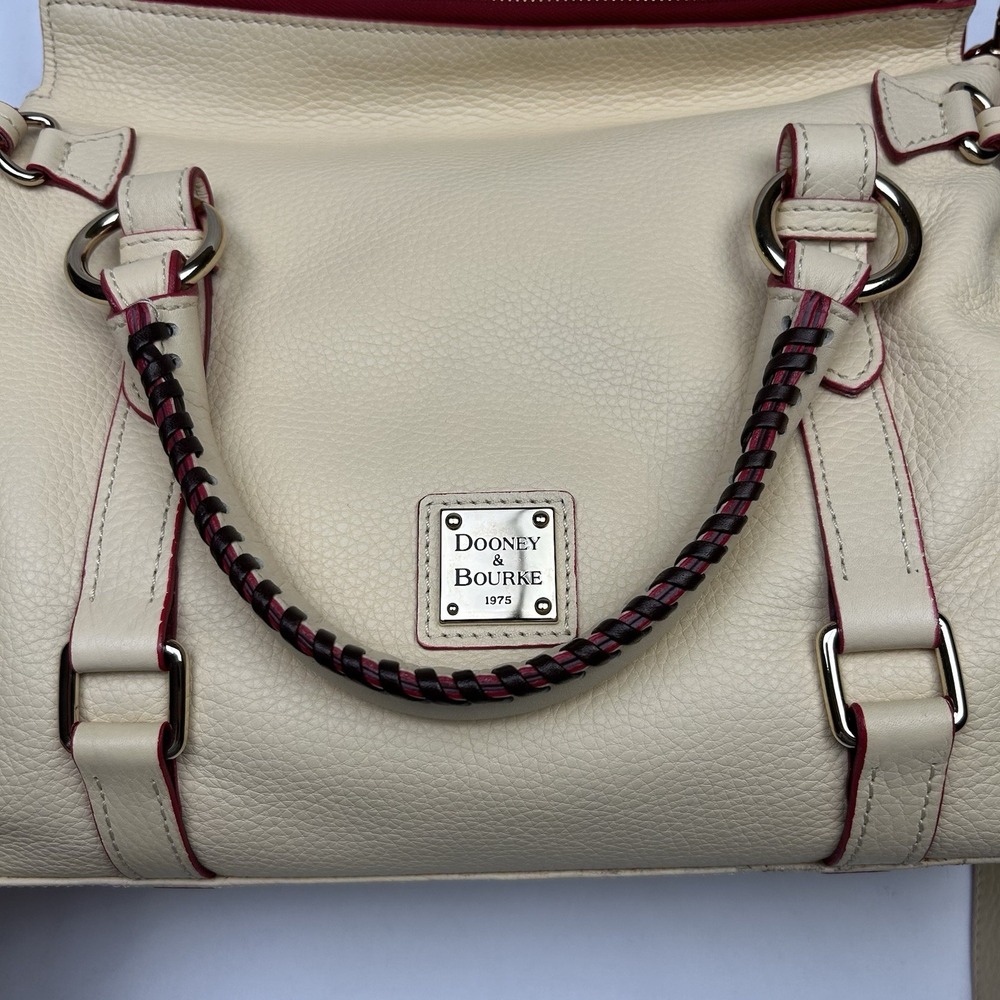 NWT Dooney & Bourke Florentine Small Satchel Butter Yellow Pebble Leather RARE - Picture 3 of 16